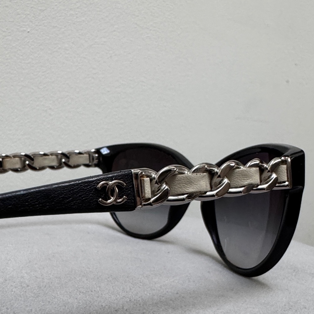 CHANEL Black and Silver Sunglasses - Picture 3 of 7